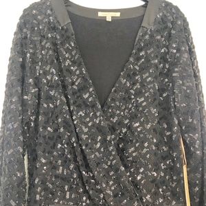 Black Beaded Tuxedo Jumpsuit (NWT)